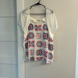 Savanna Jane white and pink blouse